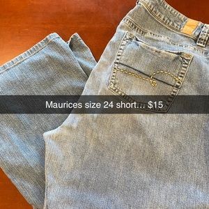 Maurice’s size 24 jeans.